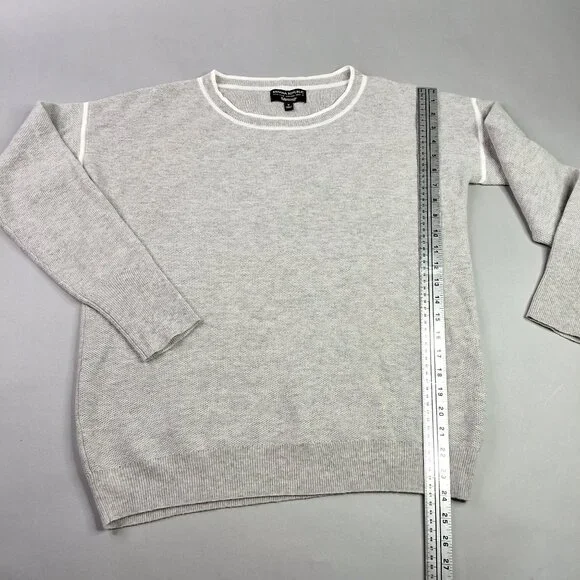 Banana Republic Filpucci Heather Gray Wool-Blend Crewneck Sweater Medium - Picture 3 of 8